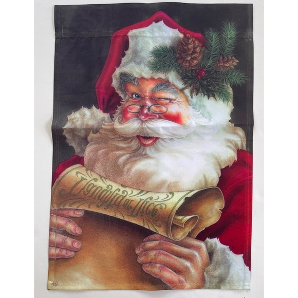 The Unbranded Brand Other - Santa Claus Christmas Double Sided Outdoor Yard Flag 17.5 x 12.25